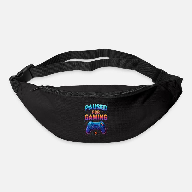 Gaming Vector Pixel Art – Paused for Gaming - Bum bag - black
