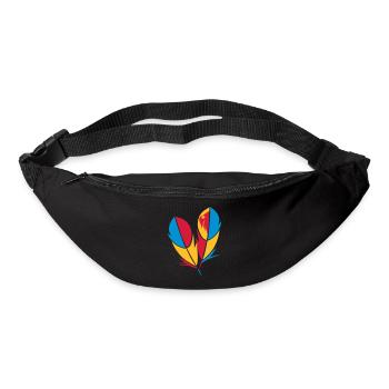 Two colorful feathers in bright colors - Bum bag - black - Front