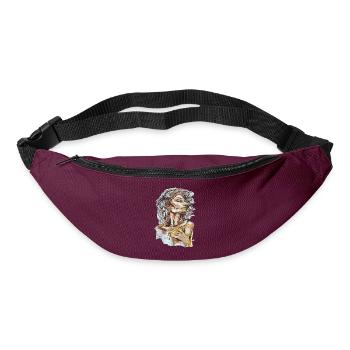 Air illustration watercolor carographic - Bum bag - burgundy - Front