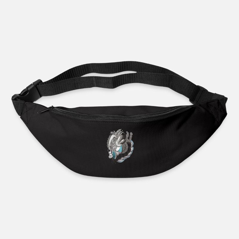Organic Line Art Blue Accent - Bum bag - black