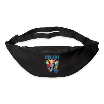Elefant Schulkind 2026 Tier Einschulung - Gürteltasche - Schwarz - Vorne