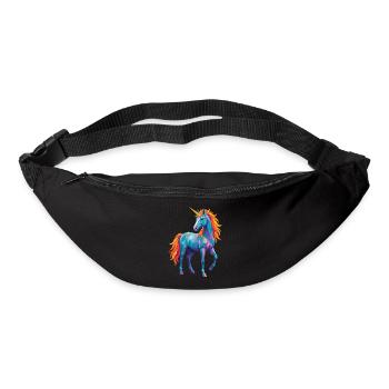 Geometrisches Einhorn Farbenfrohe Fantasy-Pop Art - Gürteltasche - Schwarz - Vorne