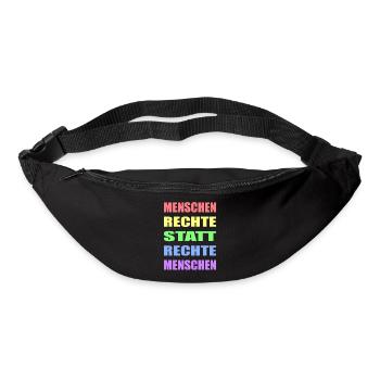 Menschenrechte statt rechte Menschen Links Antifa - Gürteltasche - Schwarz - Vorne