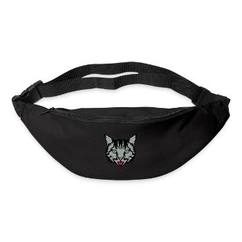 chat tire langue animal domestique 12 - Sac banane - noir - Devant