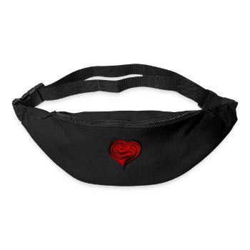 Symbole du cœur Amour - Sac banane - noir - Devant