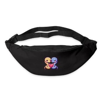 Snake Cobra Comic Couple Love - Bum bag - black - Front