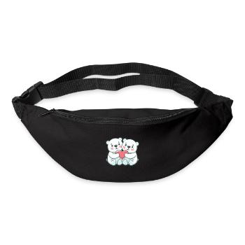 Polar Bear Couple In Love Animal Valentine's Day - Bum bag - black - Front