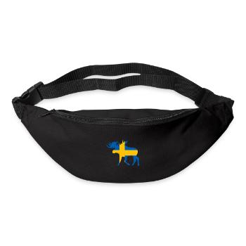 Moose Sweden Flag Scandinavia hunting hunting - Bum bag - black - Front