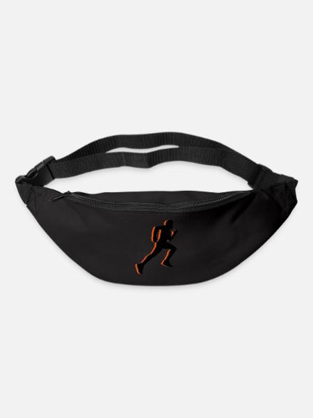 running laufen sprinten silhouette - Gürteltasche - Schwarz