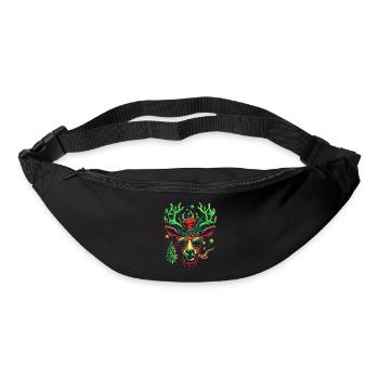 Psychedelic Holiday Delight: Cool Weed Head Rudolp - Bum bag - black - Front