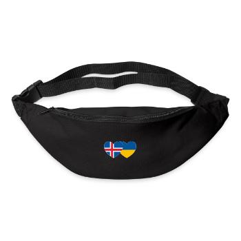 Islande Ukraine Flag Heart - Sac banane - noir - Devant