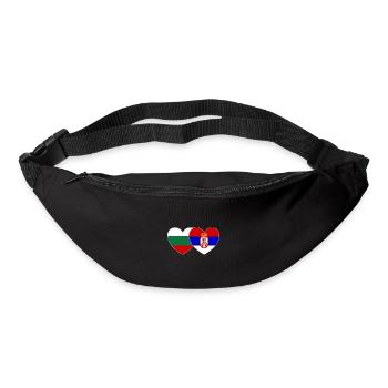 Bulgaria Serbia Flag Heart - Bum bag - black - Front