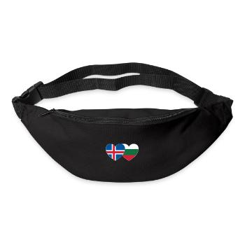 Island Bulgarien Flagge Herz - Gürteltasche - Schwarz - Vorne