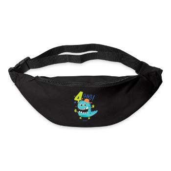 j'ai 4 ans Cadeau anniversaire 4 ans dinosaure - Sac banane - noir - Devant