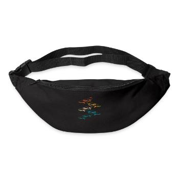 Retro-skateboard Für Skateboarder - Gürteltasche - Schwarz - Vorne