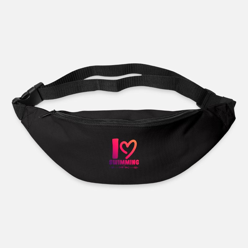 Ich liebe Schwimmen - Gürteltasche - Schwarz