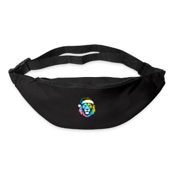 Lion Head Christmas Portrait Colorful - Bum bag - black - Front