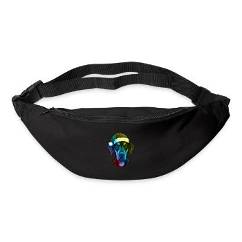 Doberman Dog Head Christmas Portrait Colorful - Bum bag - black - Front
