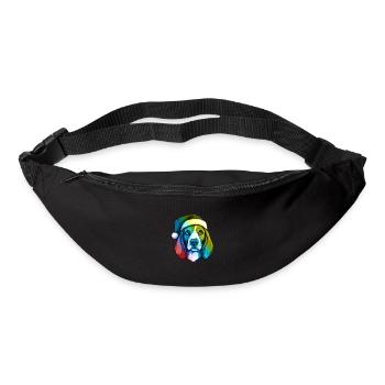Beagle Hund Kopf Weihnachten Portät Bunt - Gürteltasche - Schwarz - Vorne