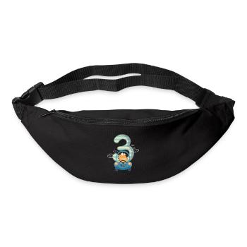 3ème cadeau d'anniversaire dinosaure dinosaure garçon - Sac banane - noir - Devant