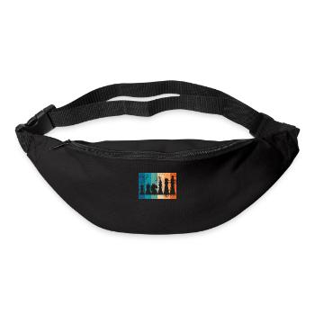 Damier dam schachmatt Roi rétro cadeau - Sac banane - noir - Devant