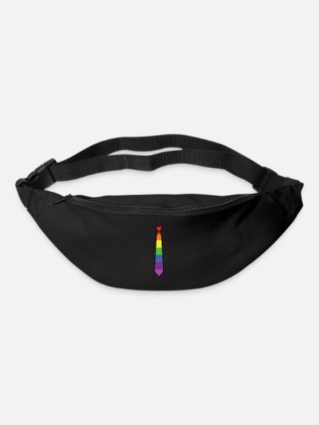 Krawatte Regenbogen Bunt Geschenk - Gürteltasche - Schwarz