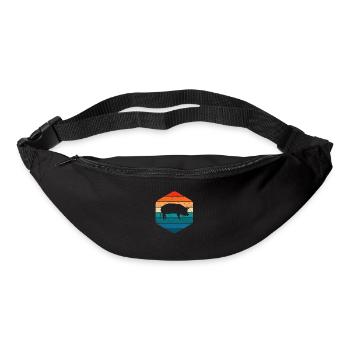 Pig Animal Retro Pet Farm Gift idea - Bum bag - black - Front