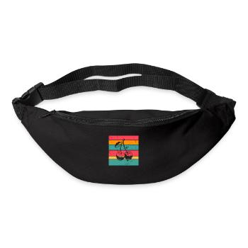 Cherry Fruit Lover Retro Healthy Idée cadeau - Sac banane - noir - Devant