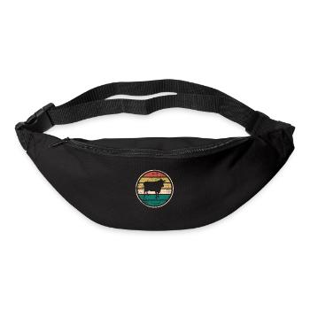 Kuh Retro Muh Landwirt Milch Bauernhof Geschenk - Gürteltasche - Schwarz - Vorne