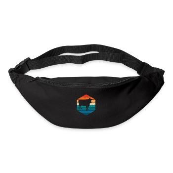 Kuh Retro Muh Landwirt Milch Bauernhof Geschenk - Gürteltasche - Schwarz - Vorne