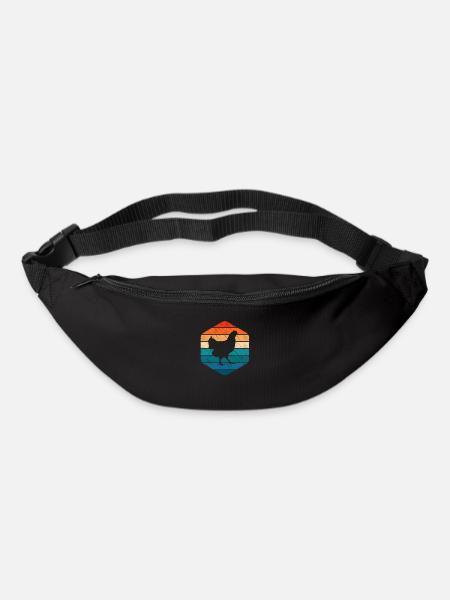 Hahn Huhn Hühner Bauer Retro Bauernhof Geschenk - Gürteltasche - Schwarz