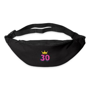 30 Zahl Krone - Gürteltasche - Schwarz - Vorne