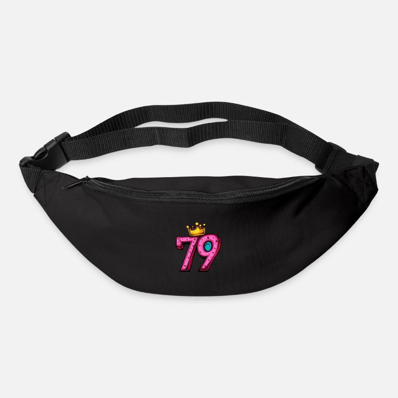 79 Zahl Krone - Gürteltasche - Schwarz