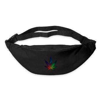 Galaxy Hanfblatt mit Sternschnuppen - Gürteltasche - Schwarz - Vorne