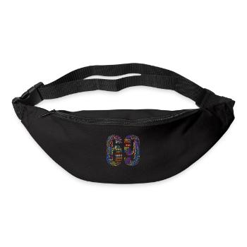 Text in English in colorful - Bum bag - black - Front