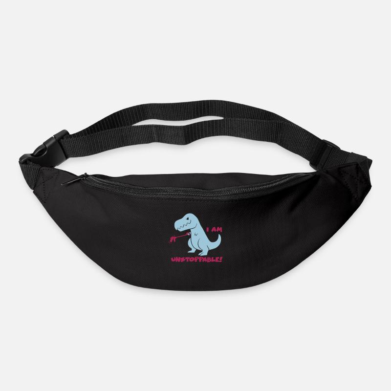 T-REX - JE SUIS UNSTOPPABLE! (Bleu) - Sac banane - noir
