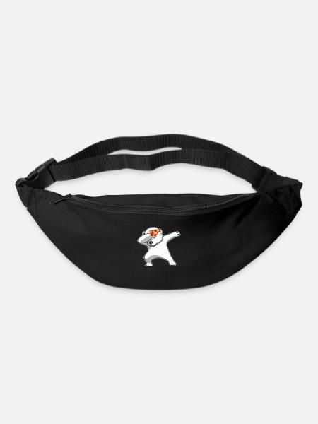 dab dabbing eisbär pizza fun geschenk bear polar - Gürteltasche - Schwarz