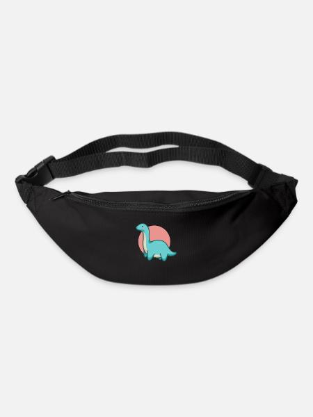 Cute dinosaur with a long neck, Brontosaurus - Bum bag - black