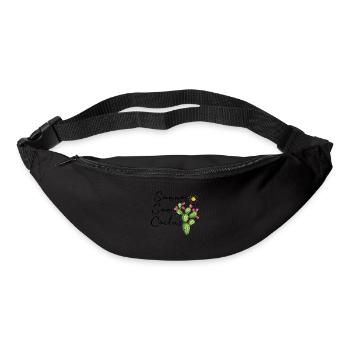 Soleil d’été et cactus autocollant design désert - Sac banane - noir - Devant