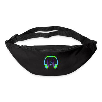 Headphones Note Music Note Pulse Frequency Heartbeat - Bum bag - black - Front
