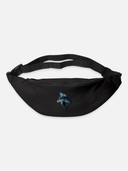 Loup Nature Camping randonnée cadeau - Sac banane - noir