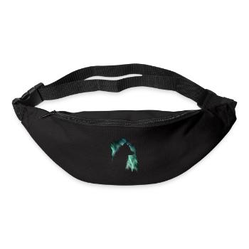 Wolf Aurora Nordlicht Natur Geschenk - Gürteltasche - Schwarz - Vorne