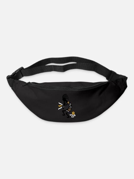 kokopelli sculpture américaine - Sac banane - noir