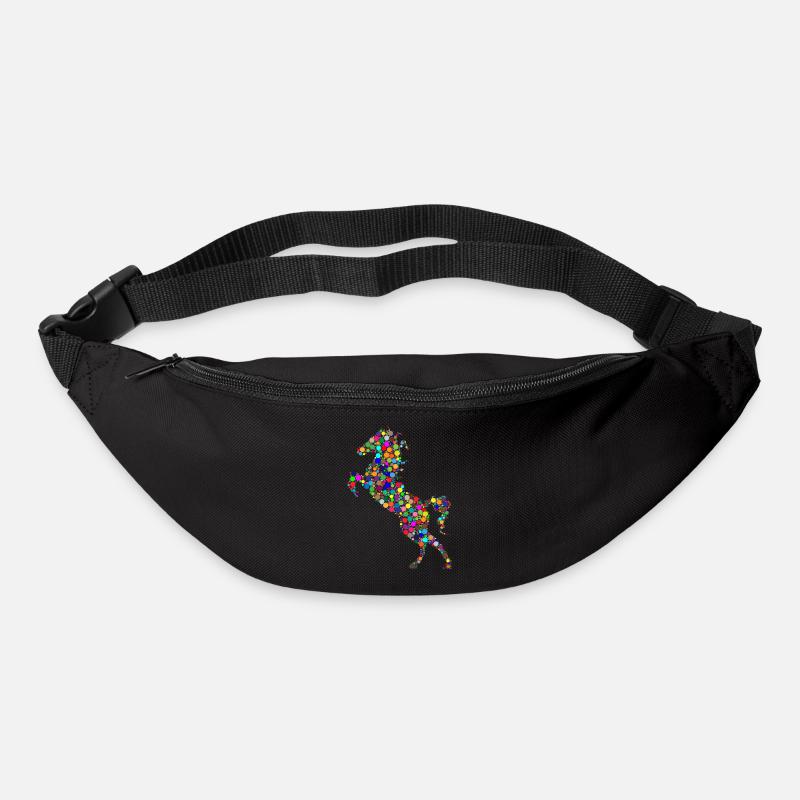 coloré cheval de saut - Sac banane - noir