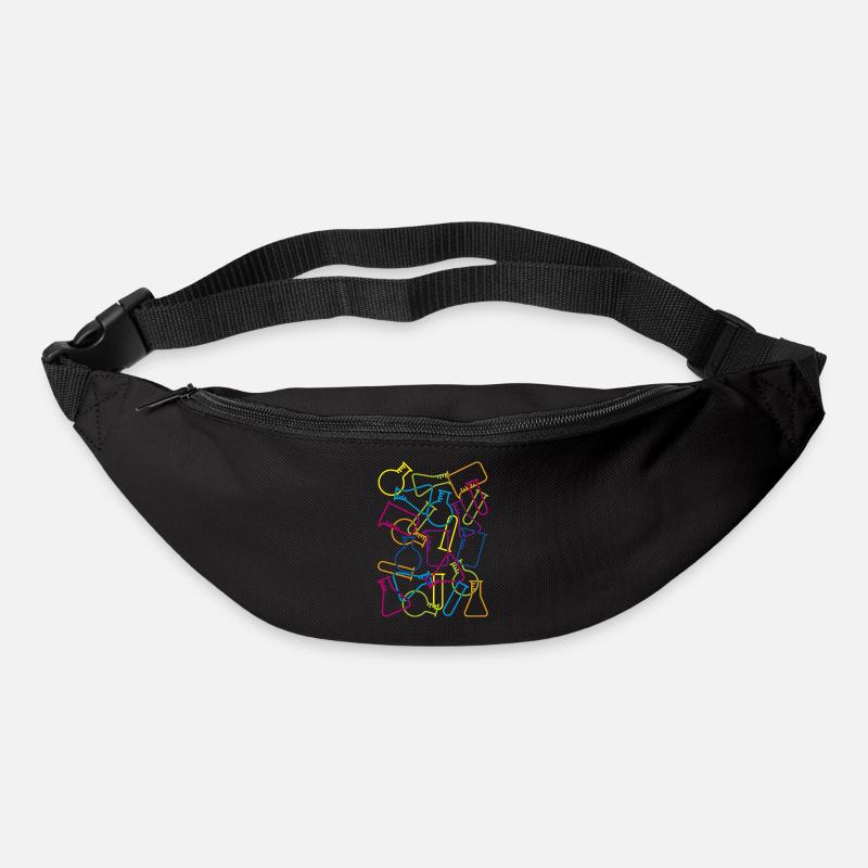 Große Laborglas - Gürteltasche - Schwarz