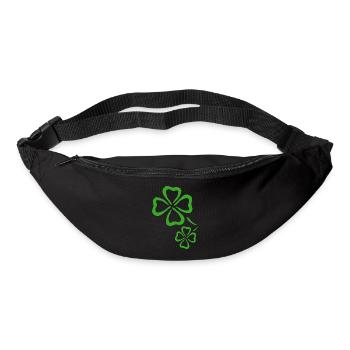 trèfle chance trèfle à quatre feuilles chance clover23 - Sac banane - noir - Devant