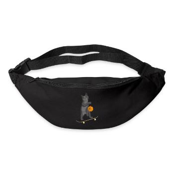 Cat Skateboard Basketball Skating Cat & Ball - Bum bag - black - Front