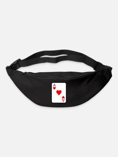 Herz Aß Spielkarte Poker Geschenkidee - Gürteltasche - Schwarz