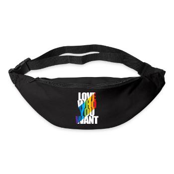 Love who you want LGBTQ Pride Month Gay - Sac banane - noir - Devant