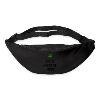 weed makes me happy cannabis marijuana - Bum bag - black - Front